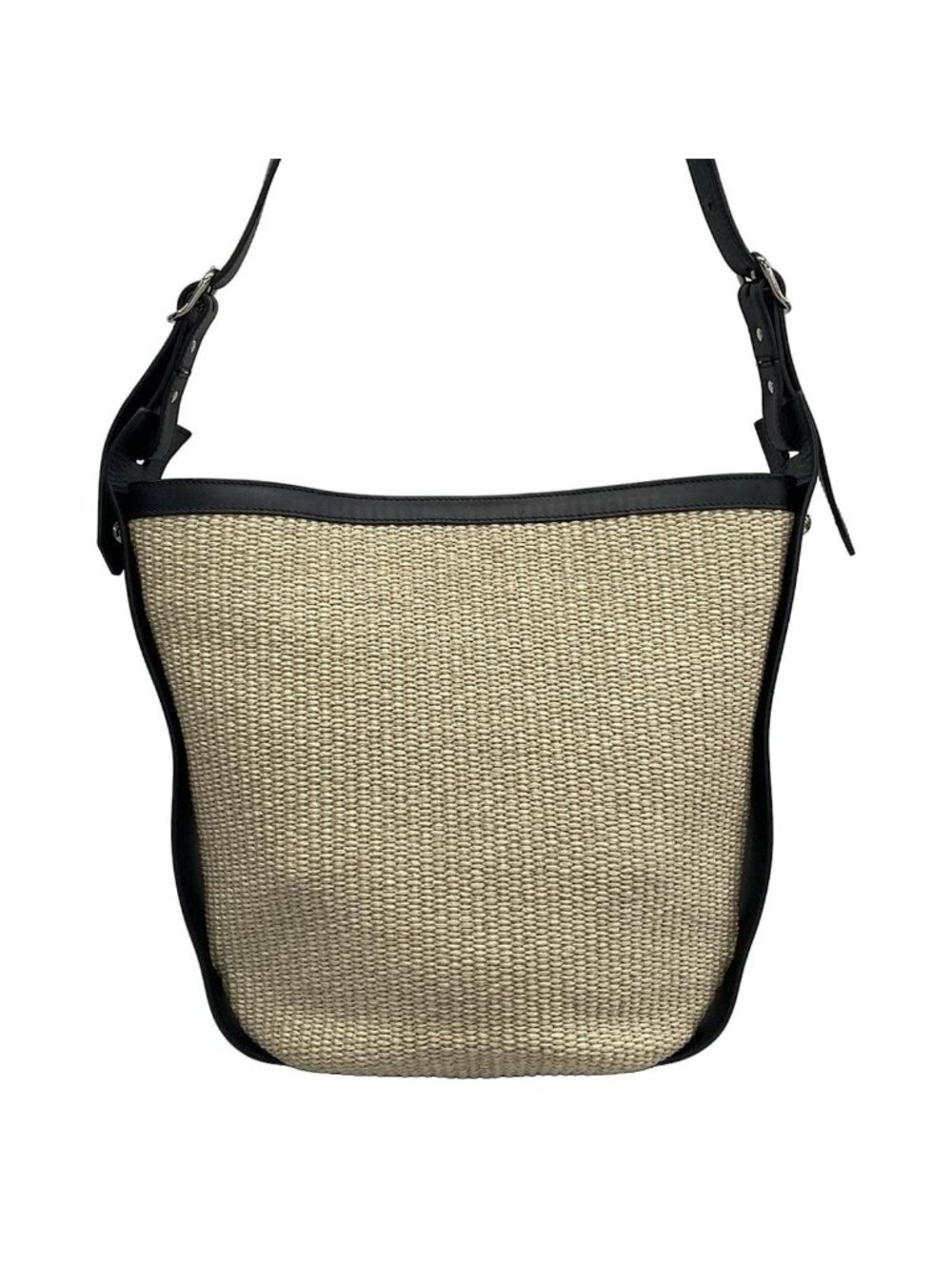 Balenciaga Shoulder Bag Ivory Black Basket Leather - Picture 3 of 15